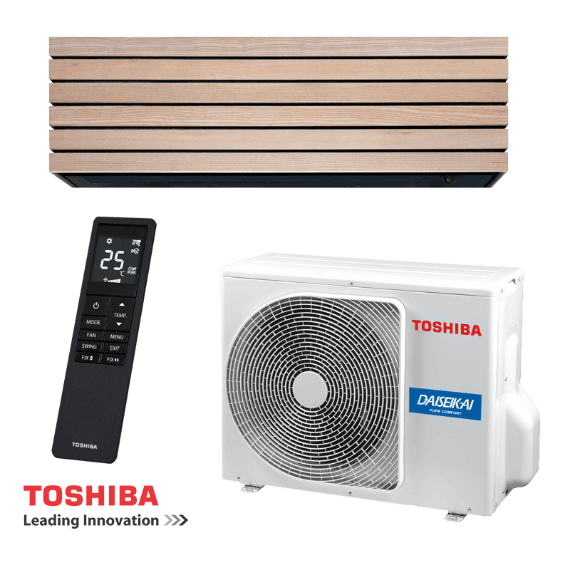 Инверторен климатик Toshiba Super Daiseikai 10 WOOD RAS-B18S4KVDG-E / RAS-18S4AVPG-E